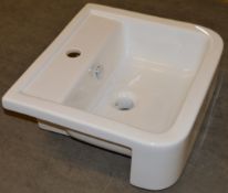 1 x Vogue Bathrooms OPTIONS Single Tap Hole SEMI RECESSED SINK BASIN - 450mm Width - Brand New Boxed