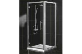 1 x Vogue SULIS 800mm Shower Enclosure - Includes Hinged Shower Door and Side Panel - Polished