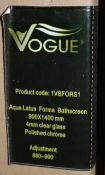 1 x Vogue Bathrooms AQUA LATUS Forma BATHSCREEN - Product Code 1VBFORS1 - Size 900x1400mm - Polished
