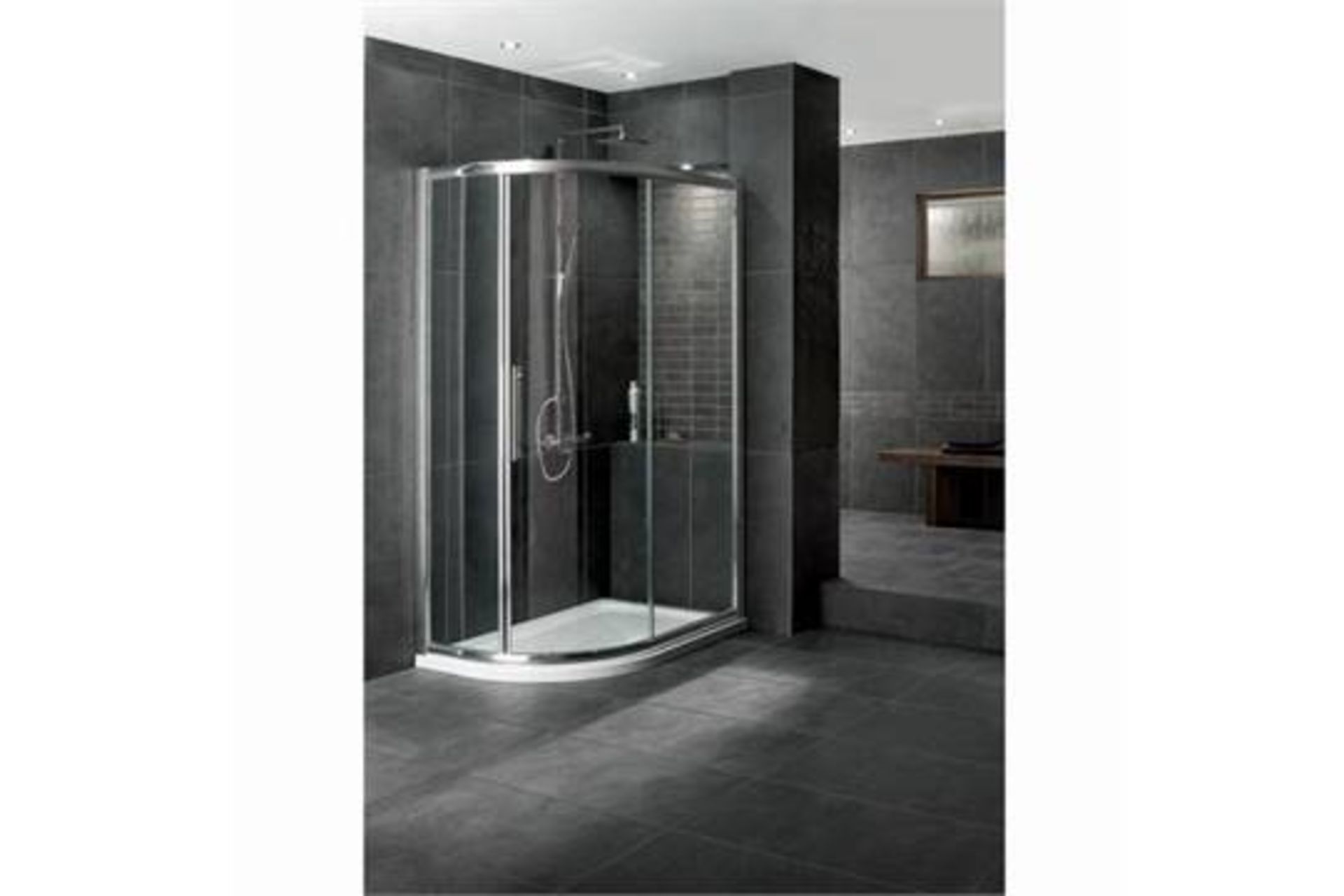 1 x Vogue SULIS Offset Quadrant 1100x900mm Shower Enclosure - Polished Chrome Finish - 6mm Clear