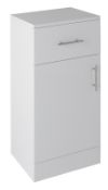 1 x Vogue Options White Gloss Bathroom 400mm Storage Cabinet - Vinyl Wrap Coating for Splash Water