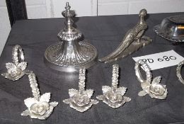 10 x Assorted Pieces Of Dining Ornaments - Includes Napkin Rings, Nutcracker, Butter Dish & Tray -