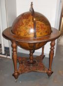 1 x Globe Minibar Drinks Trolley - Solid Wood - Pre-owned In Great Condition, Lavishly Decorated All