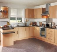 Resale Opportunity - Brand New Kitchen Stock in Contemporary Beech - CL160 - Lot comprises of approx