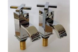1 x Vogue Series 6 Crosshead Basin Taps - Vogue Bathrooms Platinum Brassware Collection -