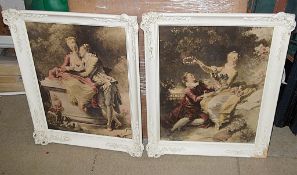 A Pair Of Framed Baroque Art Prints By B&S Creations, New York - Both Very Rare & Charming