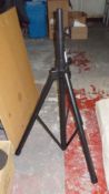 2 x PA Speaker Stands In Black + Carry Bag  - Tripod Base - 35mm Pole Fits Most Speaker Top Hats -