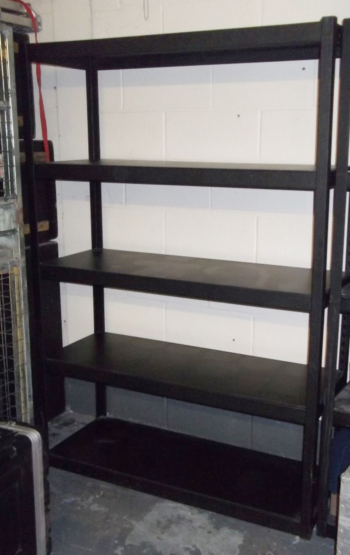 1 x Metal Shelving Unit - Black - Dimensions: H182 x D45 x W122cm - Ideal For Garage / Workshop -