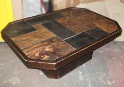1 x Gorgeous Slate Topped Table - Comes In 2 Parts - Very Unique Piece - Pre-owned, Purchased / Made