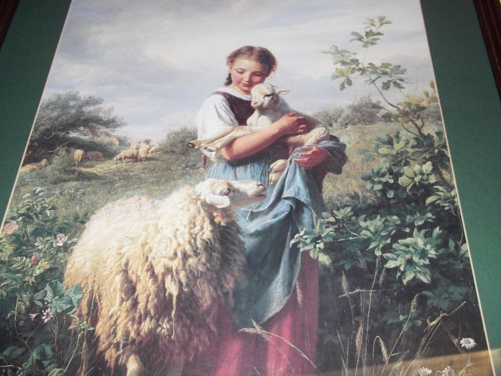 1 x Framed Art Print - The Shepherdess, 1866, Hofner - Pre-owned In Lovely Condition - Dimensions: - Image 2 of 3