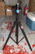 2 x PA Speaker Stands In Black + Carry Bag  - Tripod Base - 35mm Pole Fits Most Speaker Top Hats -