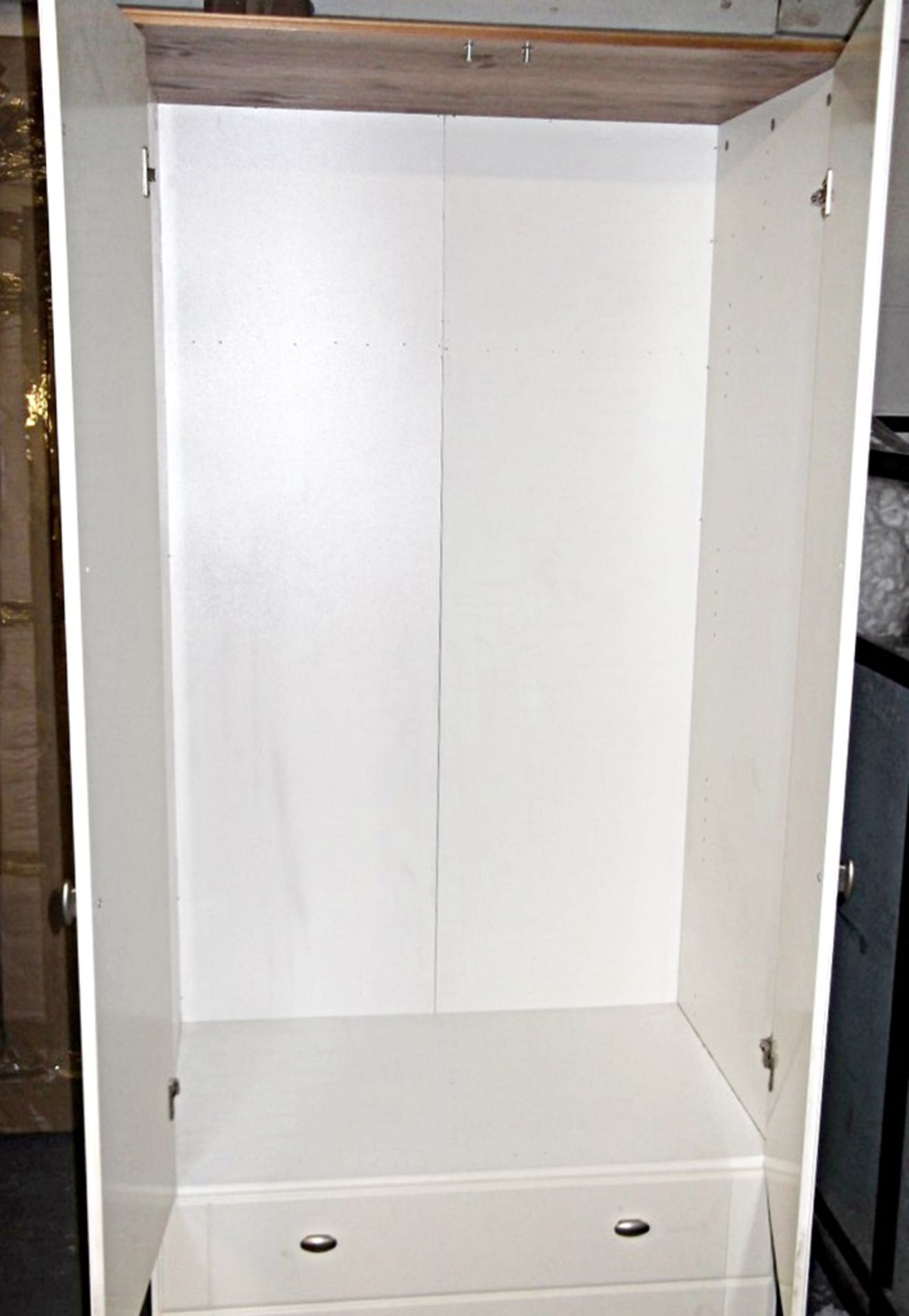 1 x Large Cream Wardrobe - 2 Door,/ 2 Drawer - Pre-Built - Pre-owned, In Good Condition - H181 x W81 - Image 4 of 7