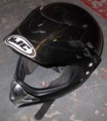 1 x HJC Motorcycle Helmet - Medium Adult - Pre-loved, In Good Condition - PD045 - CL079 -