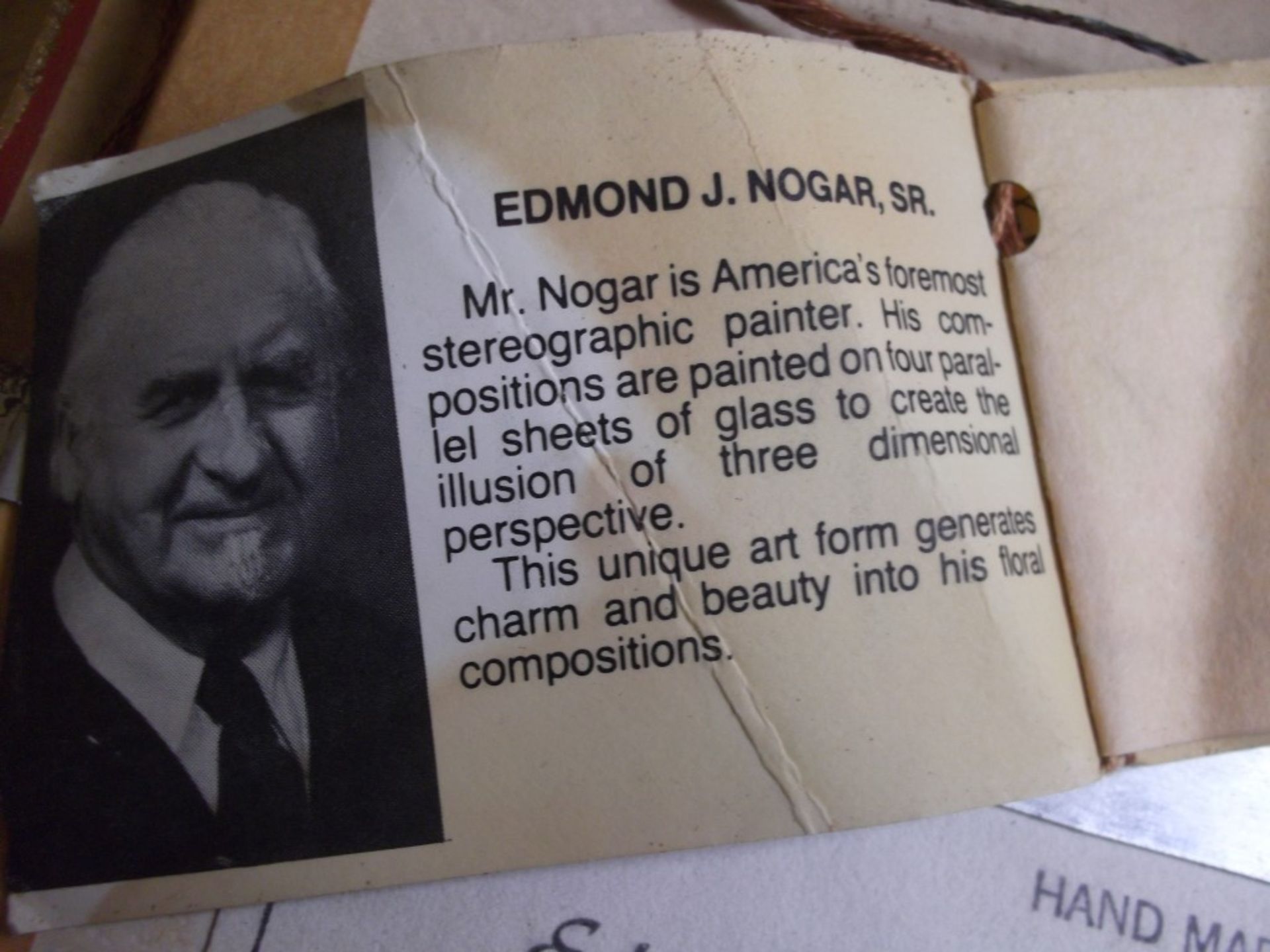 1 x Original Edmond J. Nogar Stereographic Oil Painting  - Hand Signed by Artist, With Certificate - - Image 5 of 7