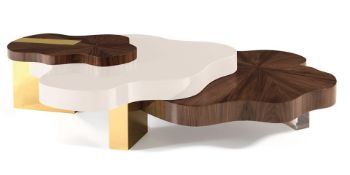 1 x Ginger & Jagger Nenhuphar Coffee Table - Urbanmint Design - Eye Catching Design - Walnut and