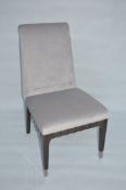 1 x Giorgio Absolute Dining Chair With Light Coloured Velvet Upholstery - Features Solid Beech Bases