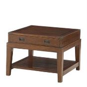 1 x Eichholtz Oak Side Table - Design: Military - 68x68x50h - CL087 - Location: Altrincham WA14