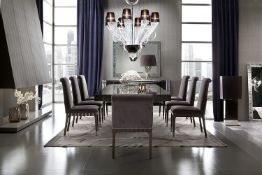 4 x Giorgio Absolute Dining Chairs With Dark Grey Velvet Upholstery – Set of Four - Features Solid