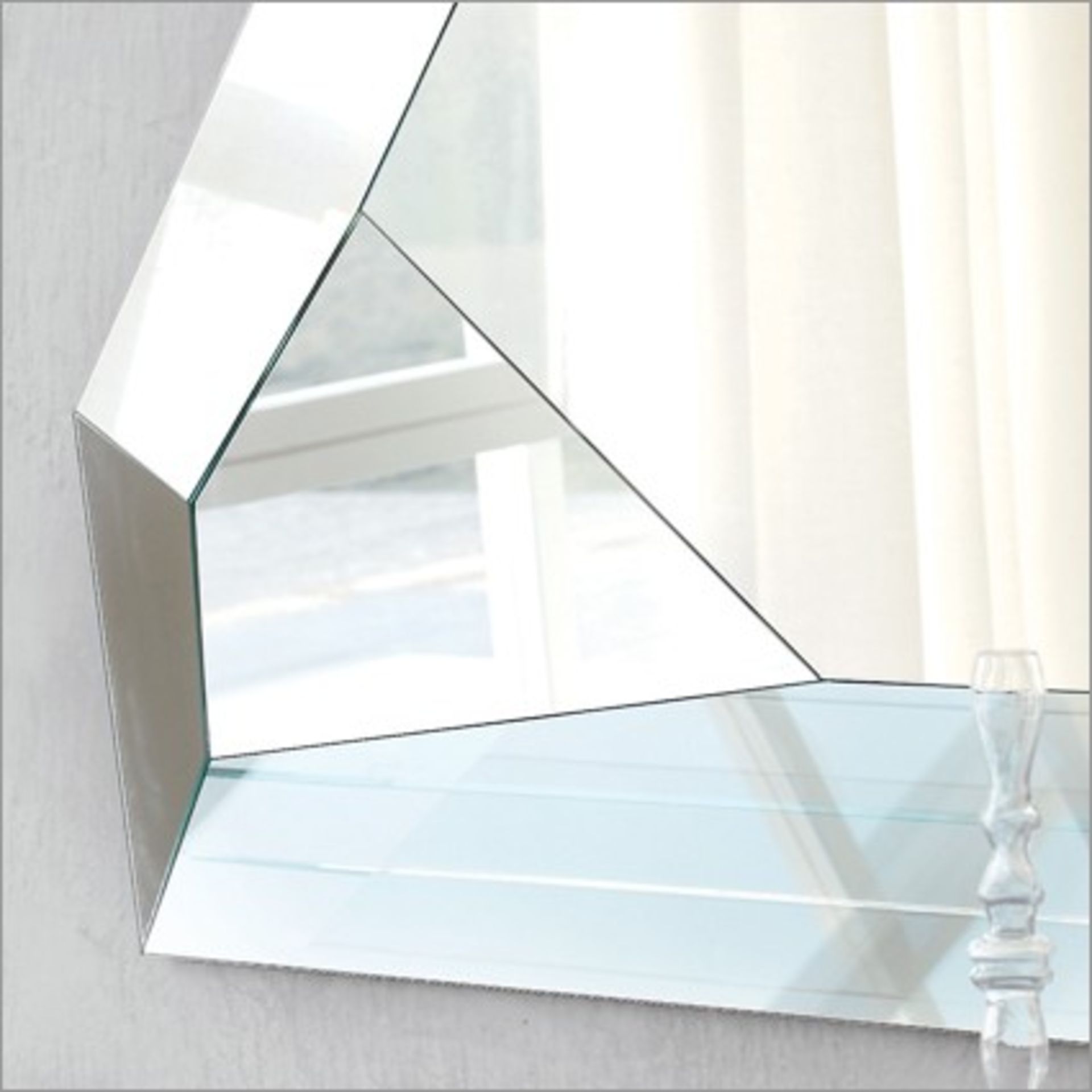 1 x Cattelan Diamond Cut Wall Mirror by Paolo Cattelan100x160cm  - Ref: 2805046 - CL087 **Item Has - Image 3 of 8