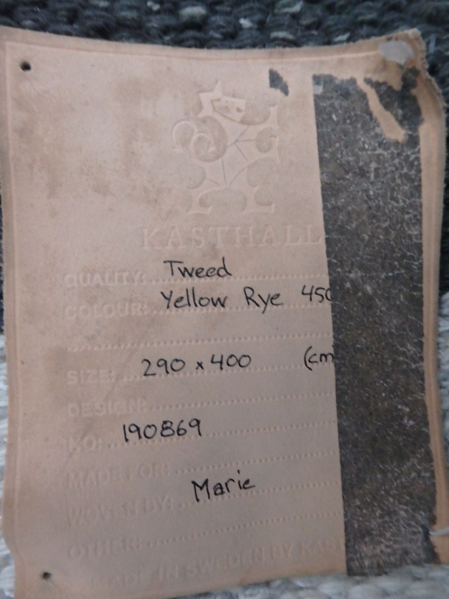 1 x Kasthall Tweed Yellow Rye Rug 400x290cm - CL087 - Location: Altrincham WA14 - RRP £800.00 - Image 5 of 7