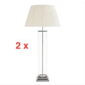 2 x Eichholtz Phillips Table Lamps In Nickel finish both Brand New With Shades - CL087 - RRP £838.00