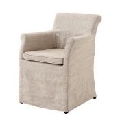 1 x Eichholtz "Tampa" Off White Linen Chair - Brand New In Box -  Ref: 2907247 -