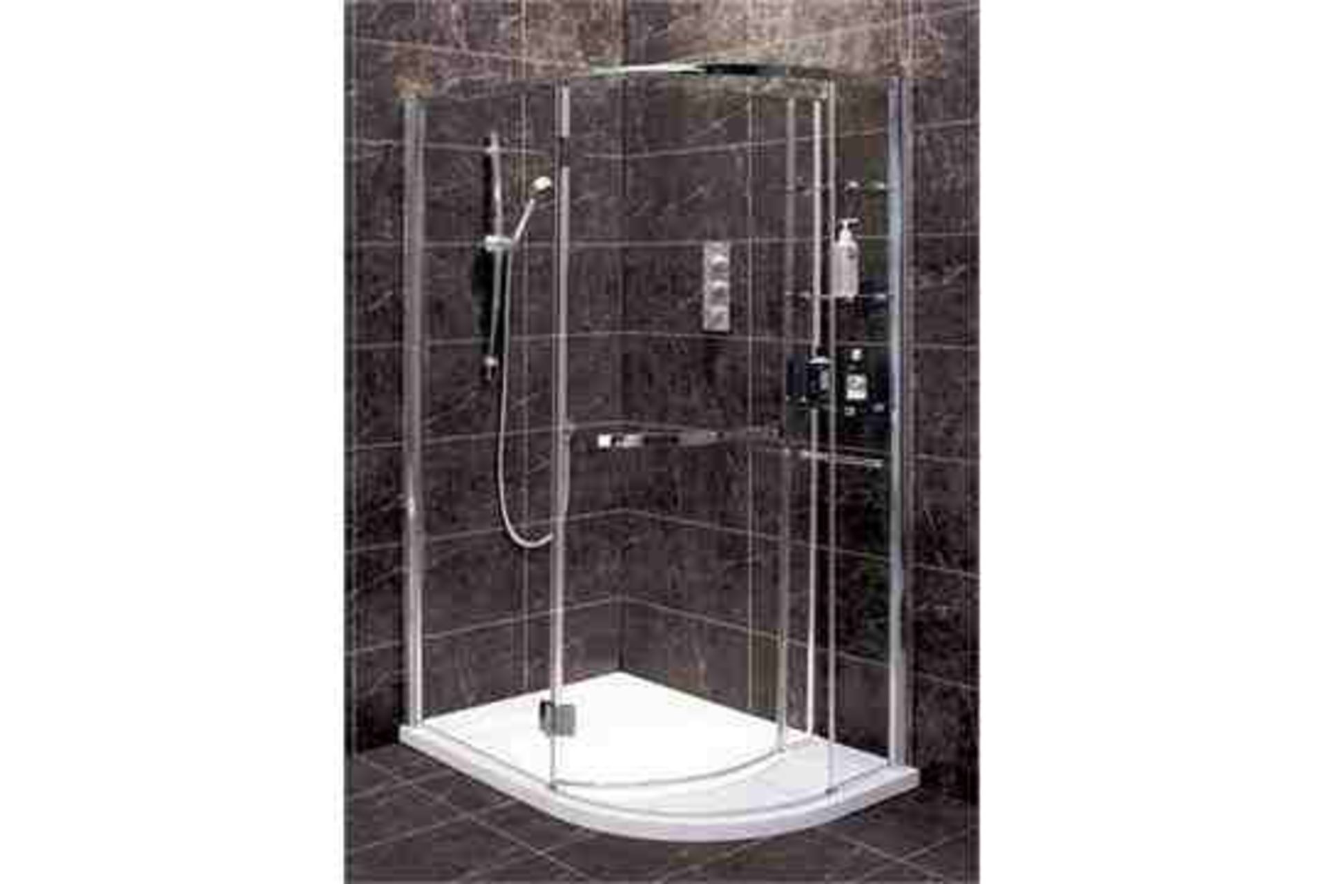 1 x Vogue Tetris Aqua Lotus Right Hand Shower Enclosure With Slimstone Stone Resin Low Profile - Image 3 of 3