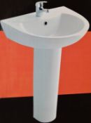 4 x Vogue Bathrooms ECO1 XPRESS Two Tap Hole SINK BASINS and Pedestals - 550mm Width - Brand New and