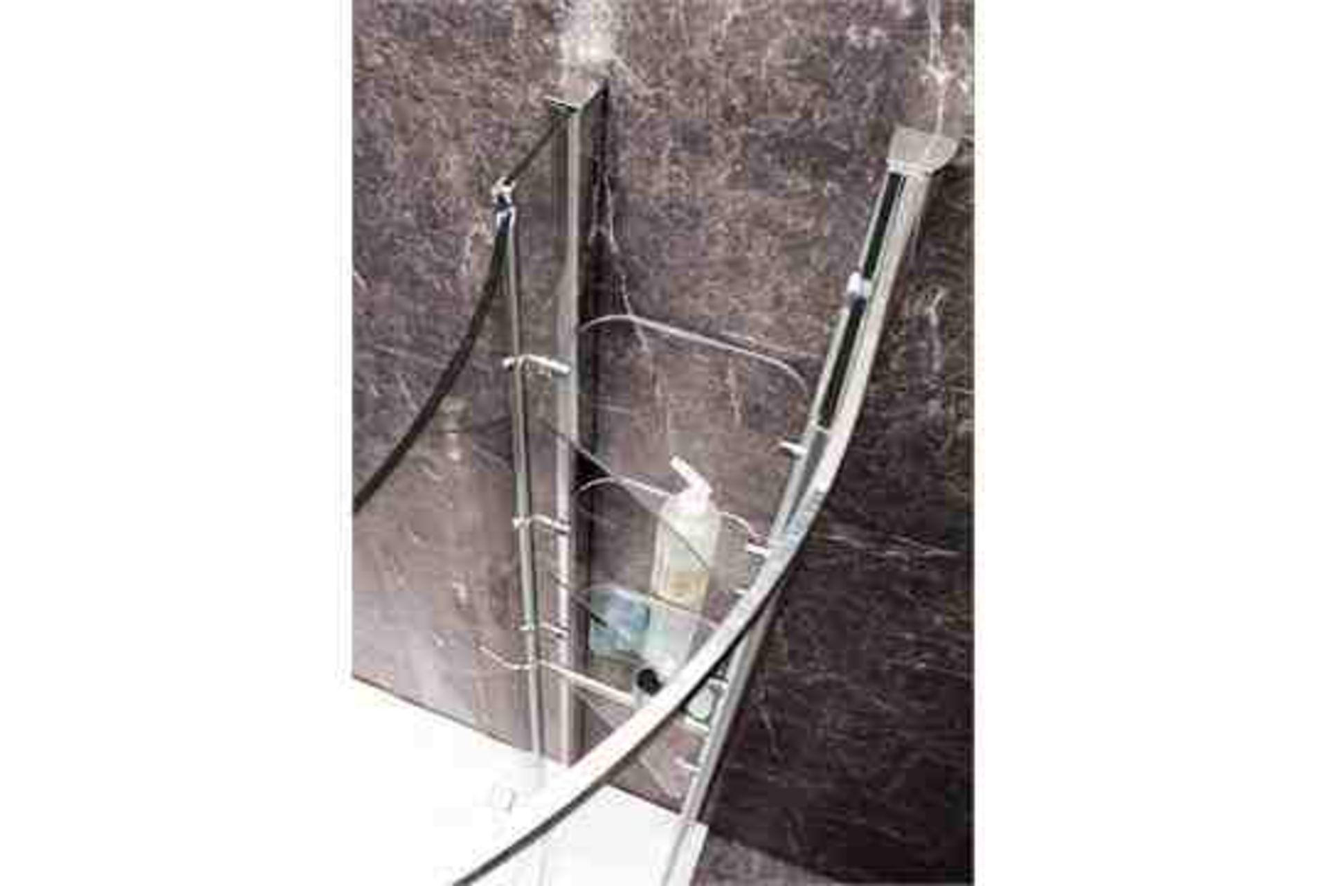 1 x Vogue Tetris Aqua Lotus Right Hand Shower Enclosure With Slimstone Stone Resin Low Profile - Image 2 of 3