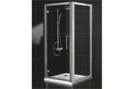 1 x Vogue AQUA LATUS 700mm Shower Enclosure - Includes Hinged Shower Door and Side Panel -