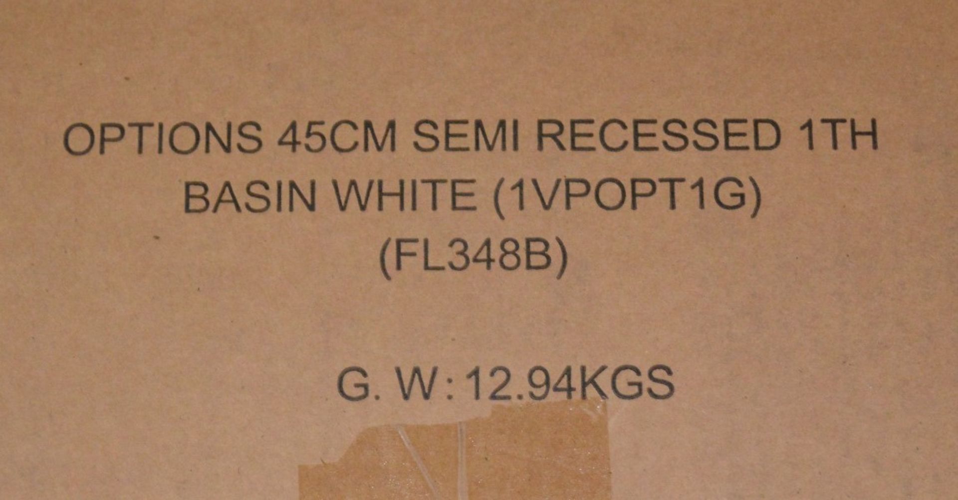 1 x Vogue Bathrooms OPTIONS Single Tap Hole SEMI RECESSED SINK BASIN - 450mm Width - Brand New Boxed - Image 4 of 4