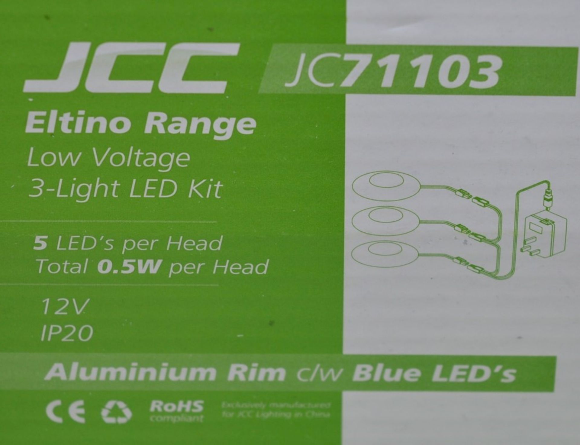 4 x JCC Lighting ELTINO Indoor Blue LED Floor or Wall Lighting Kits - Lot Includes Four Sets - Ideal - Image 2 of 5