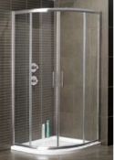 1 x Vogue SULIS Quadrant 900mm Shower Enclosure - Polished Chrome Finish - 6mm Clear Glass - T Bar