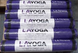 5 x LA Fitness Yoga Mats - Professional Series - 175cm Long - Extra Durable, Supper Grippy, With