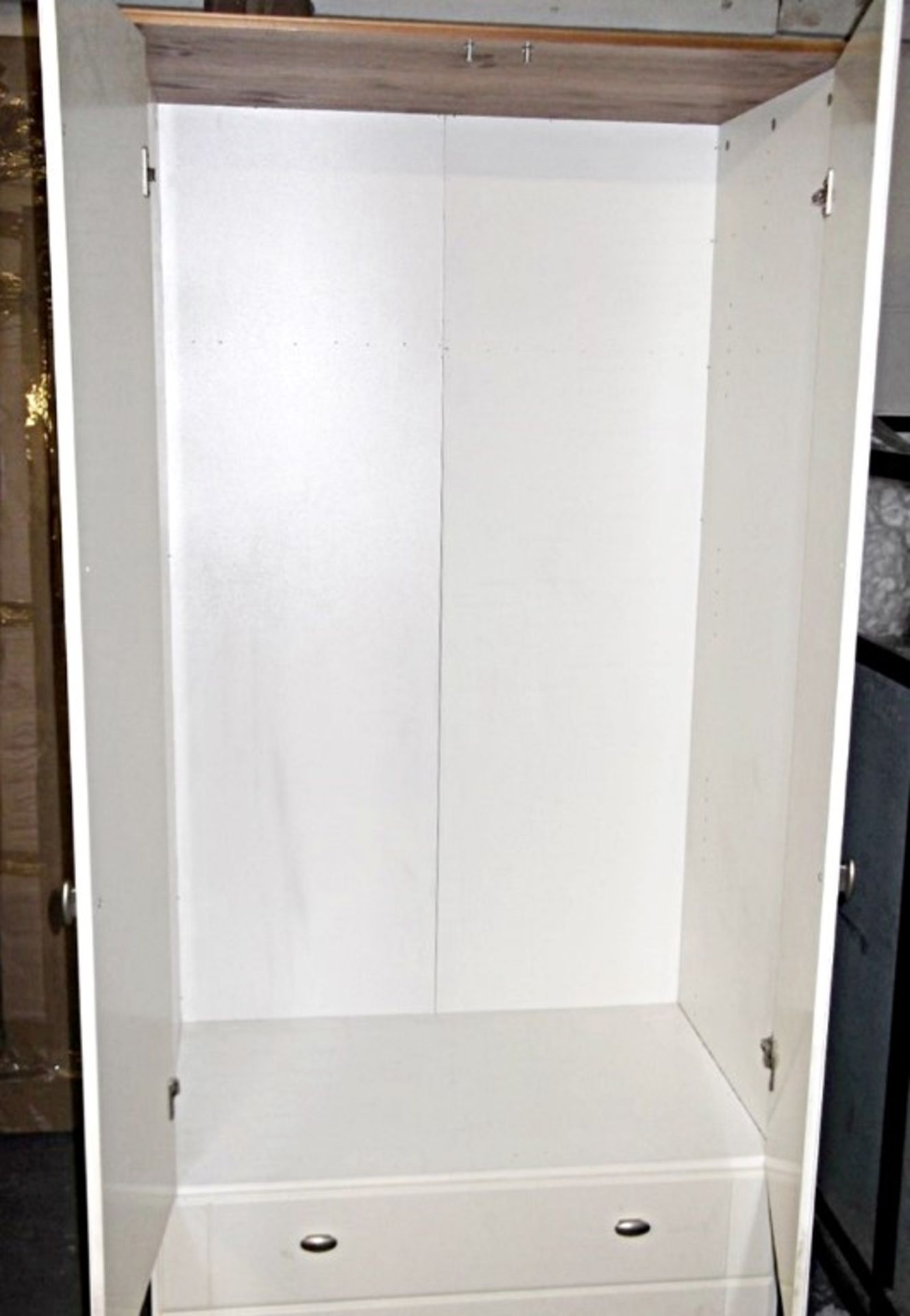 1 x Large Cream Wardrobe - 2 Door,/ 2 Drawer - Pre-Built - Pre-owned, In Good Condition - H181 x W81 - Image 7 of 7