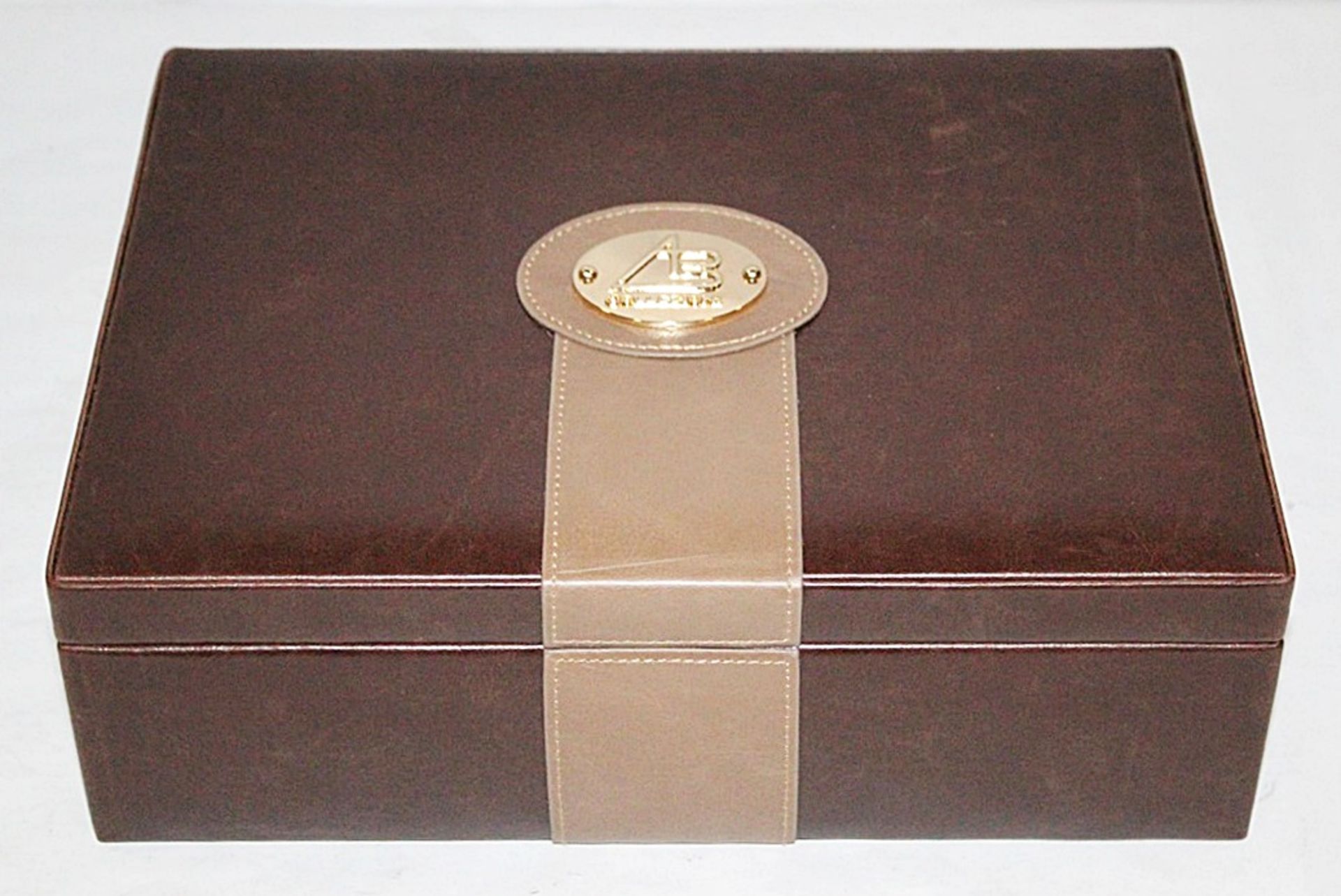 1 x "AB Collezioni" Italian Luxury Brown Leather Watch Case (34040) - Ref LT129 - Dimensions: - Image 2 of 3