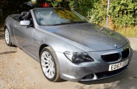 1 x BMW Series 6 630I Automatic Convertible Car - 57 Plate - NO VAT On Hammer