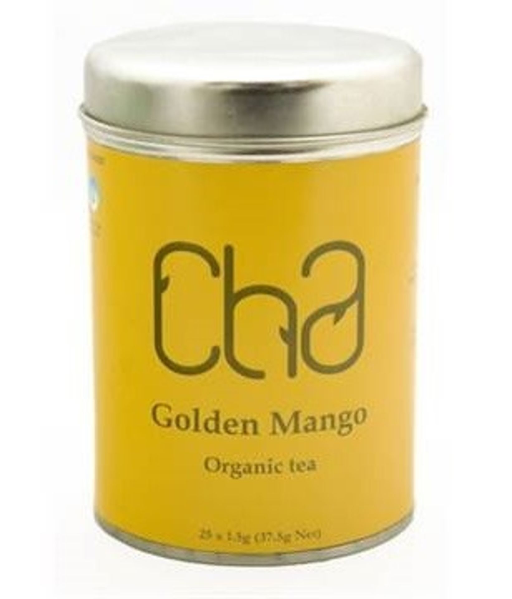 12 x Tins of CHA Organic Tea - GOLDEN MANGO - 100% Natural and Organic - Includes 12 Tins of 25