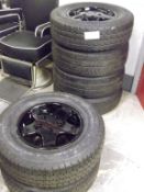 6 x Branded Tyres - Includes 5 With Matching Black Gloss Hubcaps - All Pre-owned In Good To Very