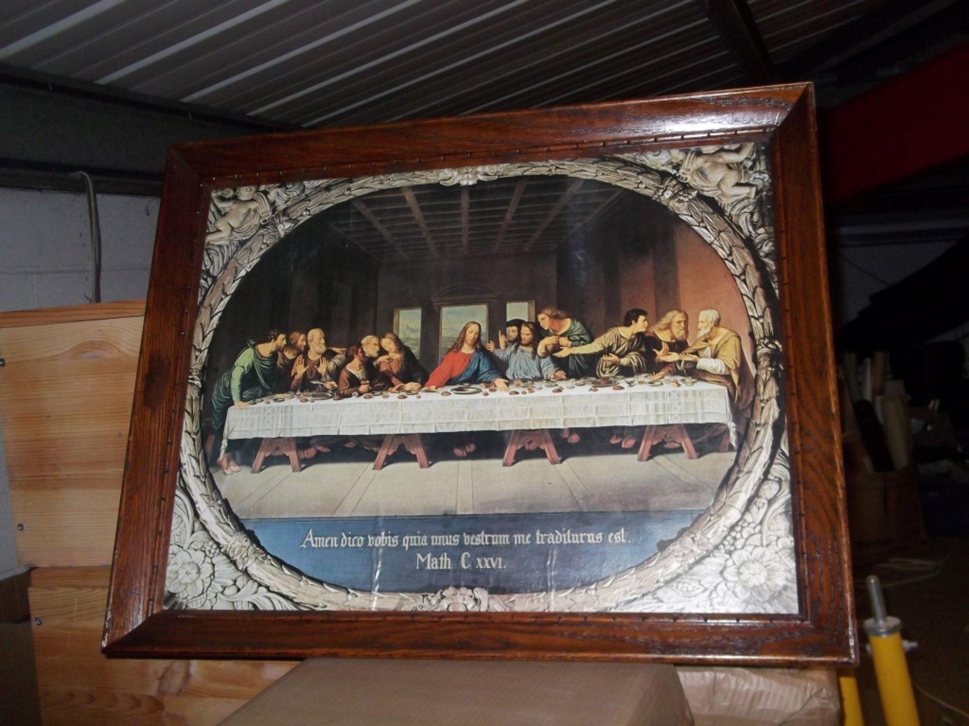 1 x Framed Last Supper Print - Pre-owned In Good Condition - Brought Over From America - W68 x H53cm - Image 5 of 5