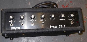 1 x - FAL Phase 50-4 Amplifier - 4 inputs - 50watts - In Good Working Order - Dimensions: 44x26x14cm