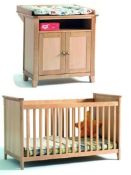 1 x Vienna Solid Wood Nursery Furniture Set - Birch - Includes Baby Changing Unit & Cot Brand