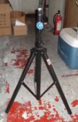 2 x PA Speaker Stands In Black + Carry Bag - Tripod Base - 35mm Pole Fits Most Speaker Top Hats -