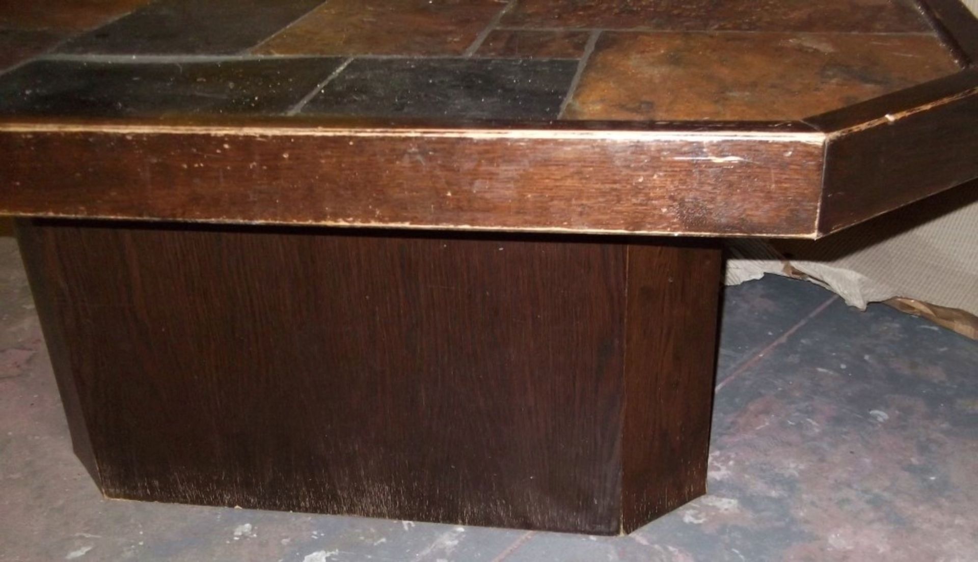 1 x Gorgeous Slate Topped Table - Comes In 2 Parts - Very Unique Piece - Pre-owned, Purchased / Made - Image 2 of 3