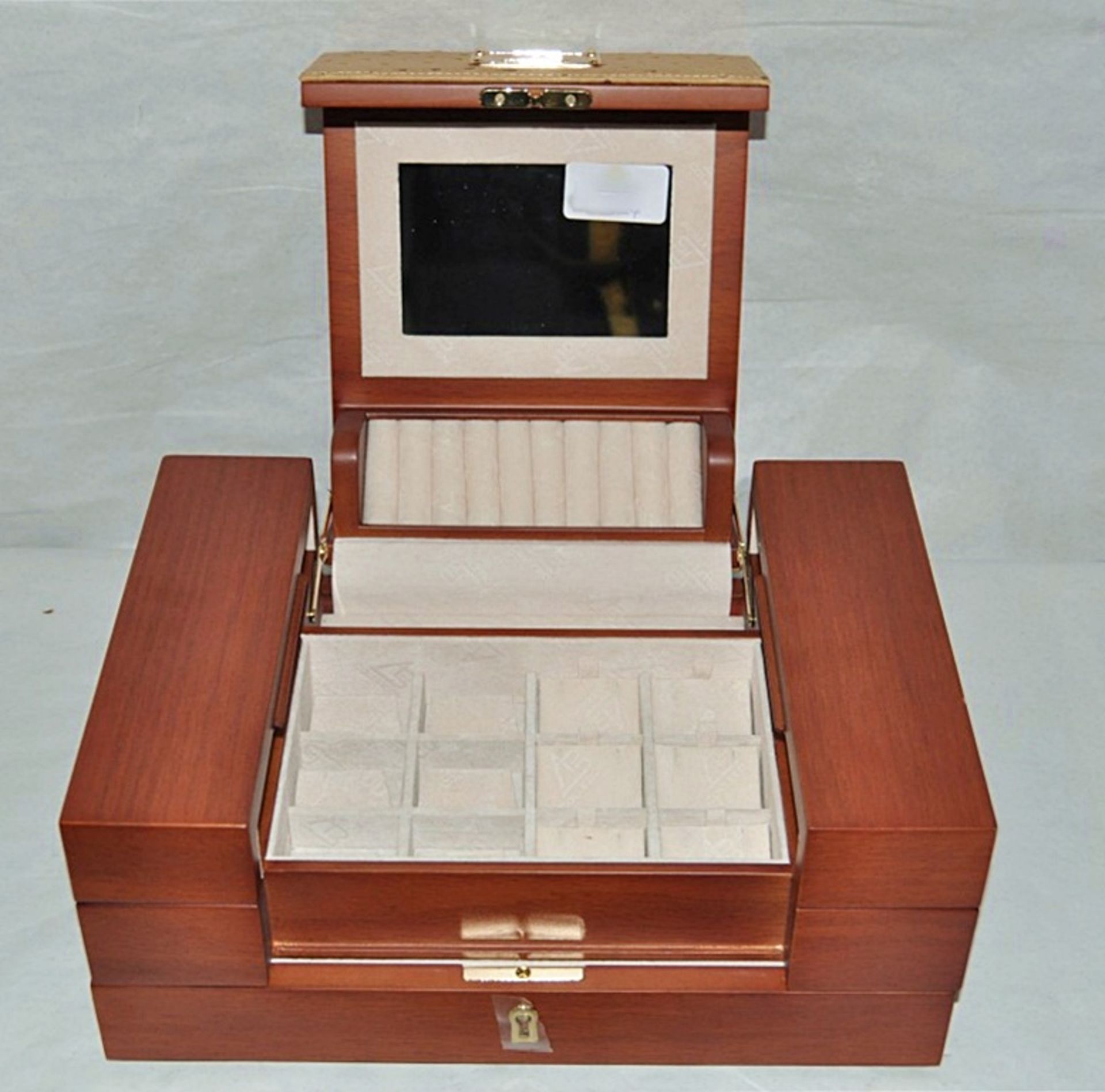 1 x "AB Collezioni" Italian Luxury Jewellery Box (WC112W) - Ref LT112  – Made From Cherry Wood -
