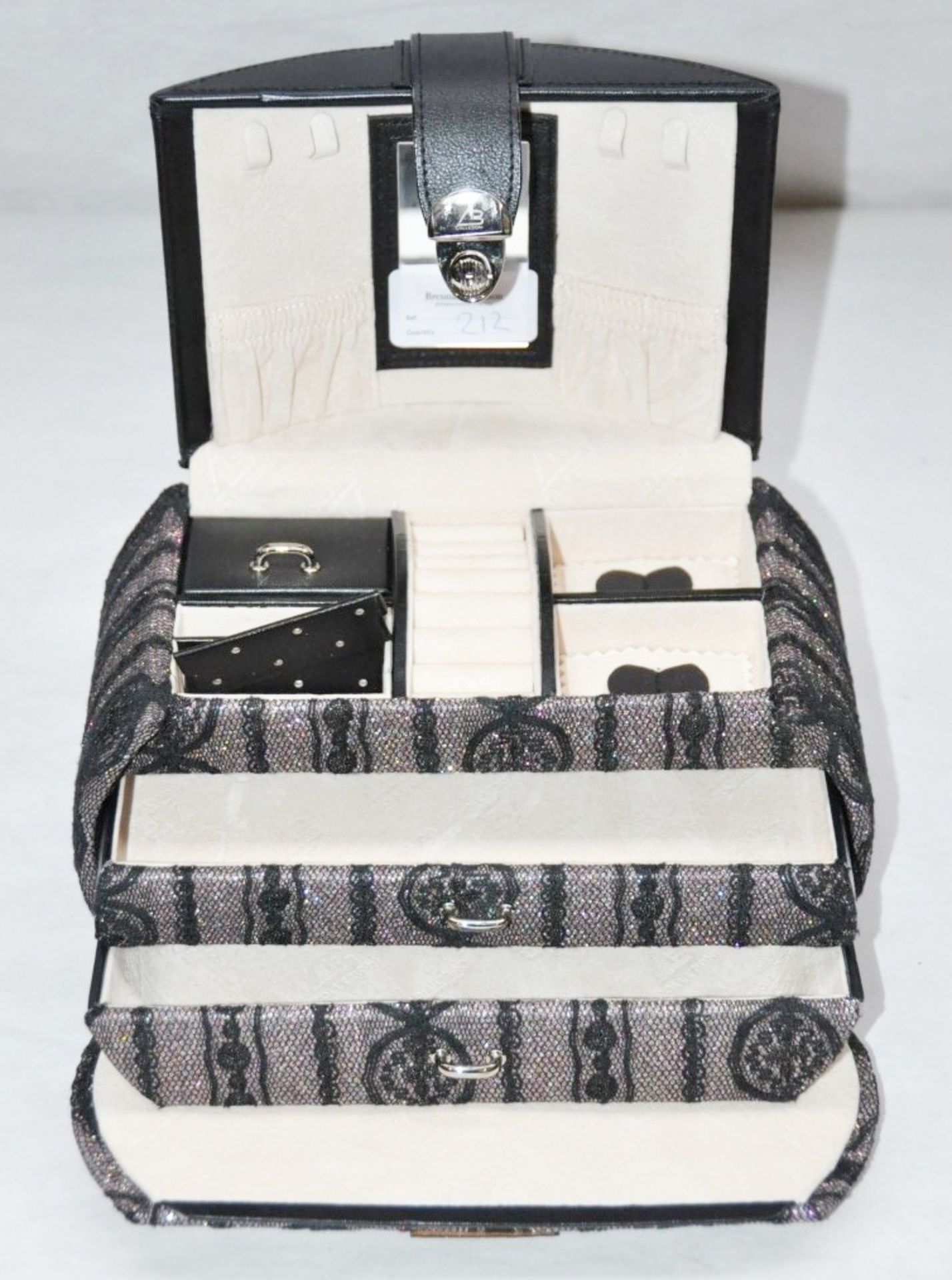 1 x "AB Collezioni" Italian Luxury Jewellery Box (31479N) - Ref LT088 – Includes 3 Pull-Out