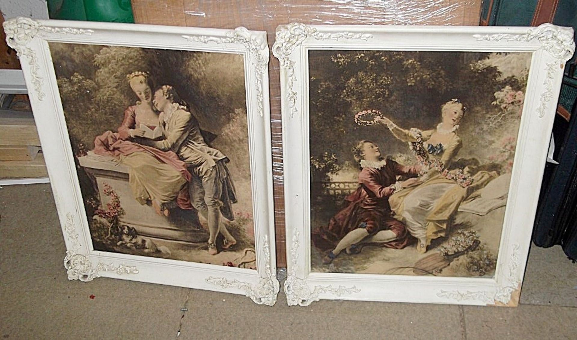 A Pair Of Framed Baroque Art Prints By B&S Creations, New York - Both Very Rare & Charming