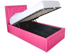 1 x Hollywood Crystal Ottoman Storage Bed - Single 3ft - Brand New & Boxed - CL112 - Location: