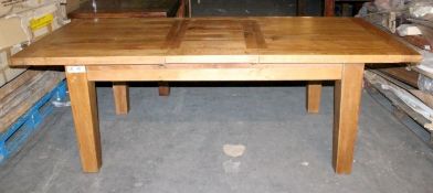 1 x Mark Webster "Links" Extending Solid Reclaimed Oak Table - Dimensions: 180 x 100cm (230cm x
