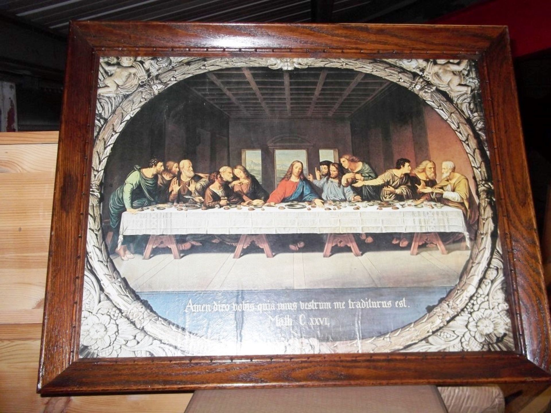 1 x Framed Last Supper Print - Pre-owned In Good Condition - Brought Over From America - W68 x H53cm - Image 2 of 5